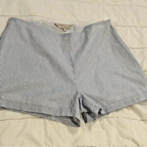Women’s Light Blue & White Striped Summer Bermudas
